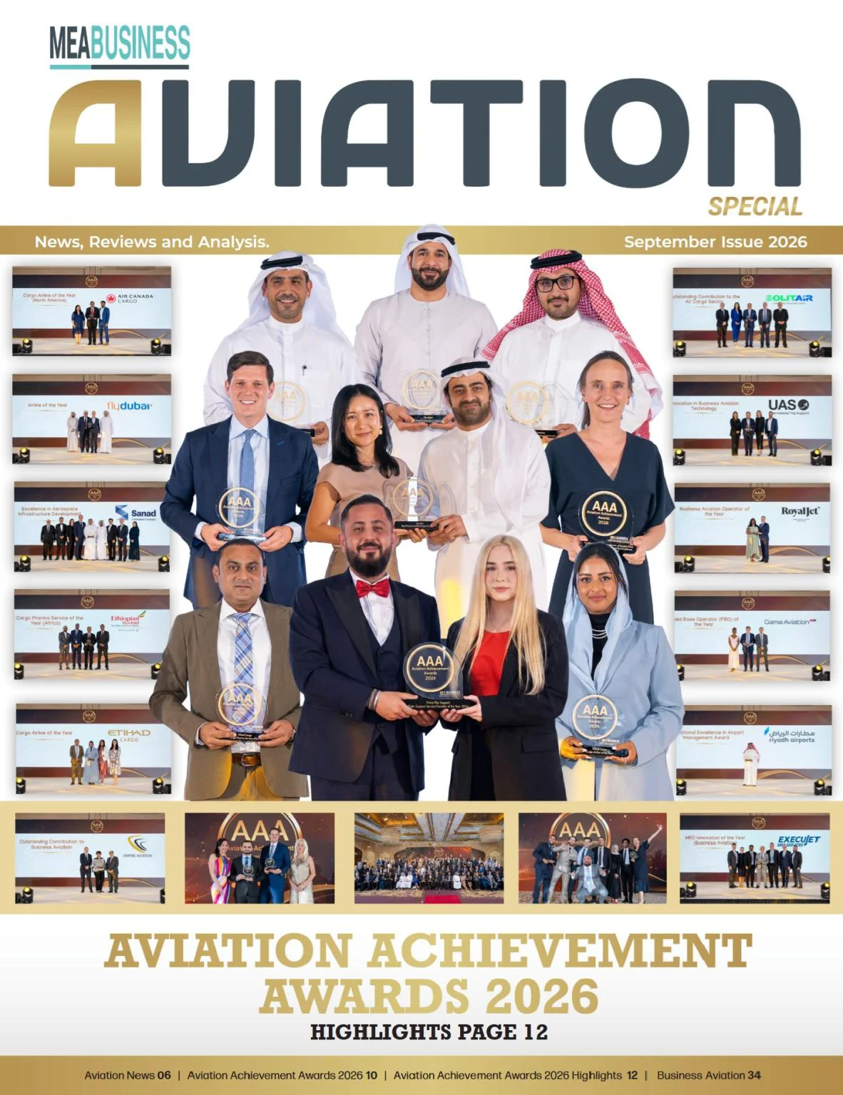 MEA Business Aviation Special September 2026 cover featuring Aviation Achievement Awards 2026 winners